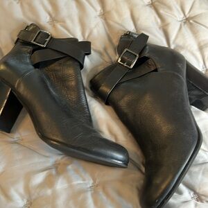 Cole Haan leather Boots with Chunky Block Heel